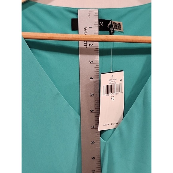 Lauren Ralph Lauren Dress NWT‎ Womens Size 12 Turquoise, Ruffled - Picture 9 of 12